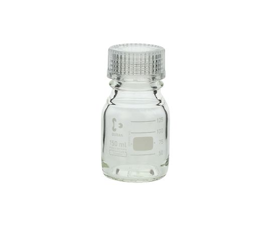 SCHOTT DURAN 017200-1503 A Screw-Top Bottle Round White (DURAN(R)) with Clear Cap 150mL